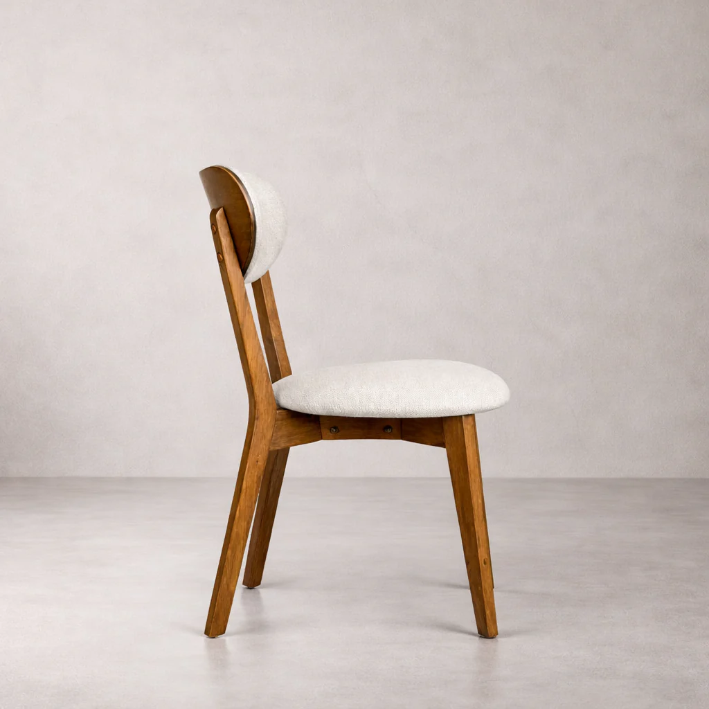 Abby Solid Wood Dining Chair - Smoked Oak and Heathered Ivory - Image 3
