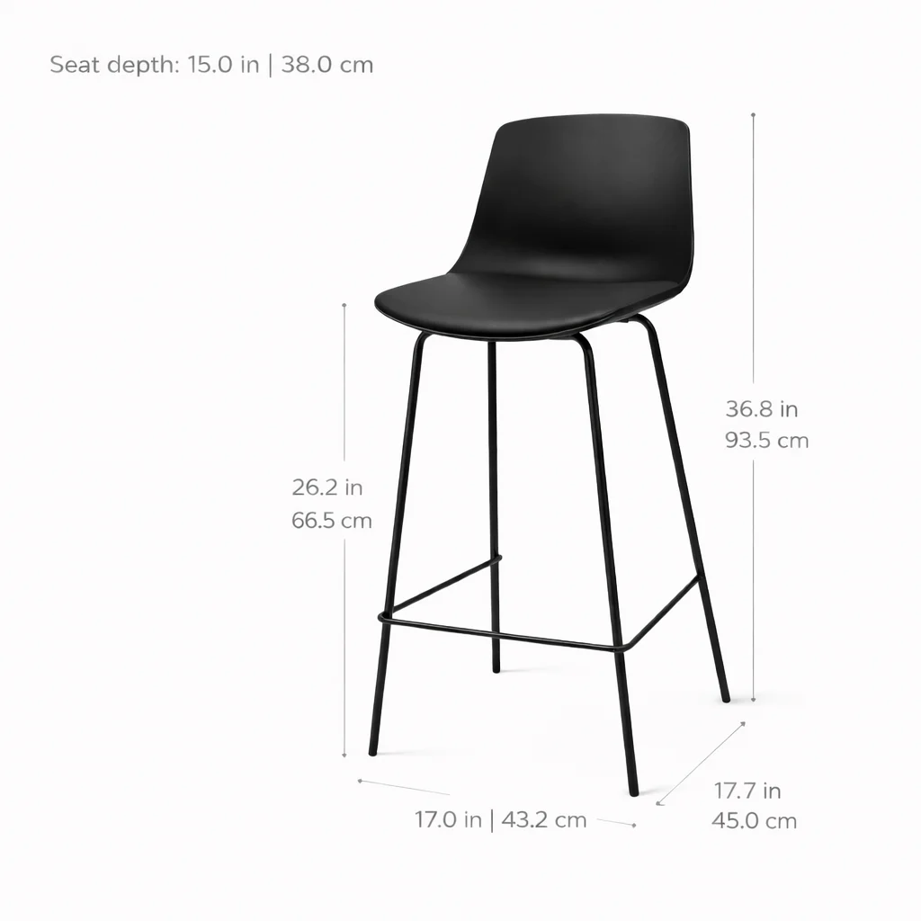 Agata Counter Stool - Black - Image 9