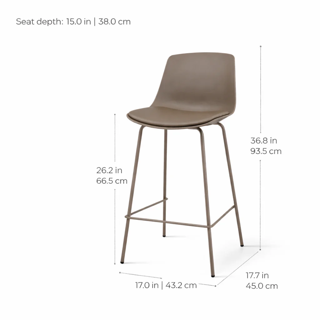Agata Counter Stool - Brown - Image 7