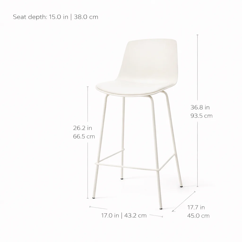 Agata Counter Stool - Neutral White - Image 8