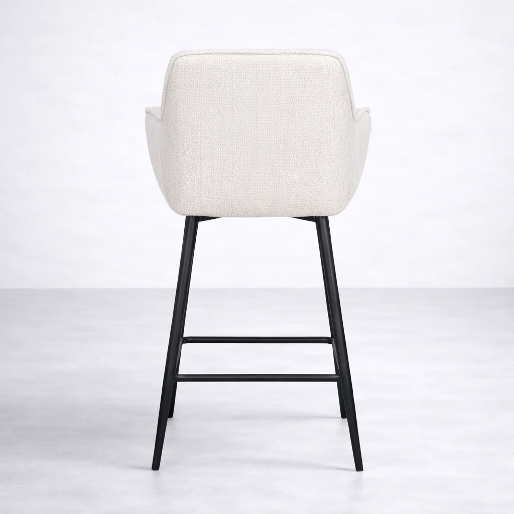 Alba Fabric Counter Stool - Cream - Image 4