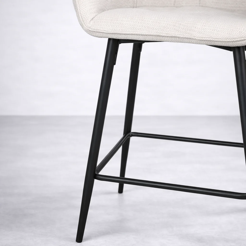 Alba Fabric Counter Stool - Cream - Image 6