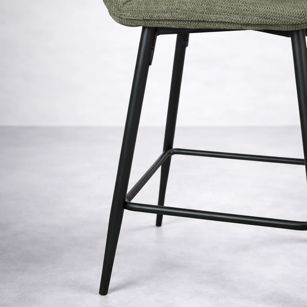 Alba Fabric Counter Stool - Green - Image 5