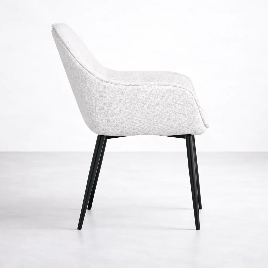 Alba Fabric Dining Chair - Cream - Image 3