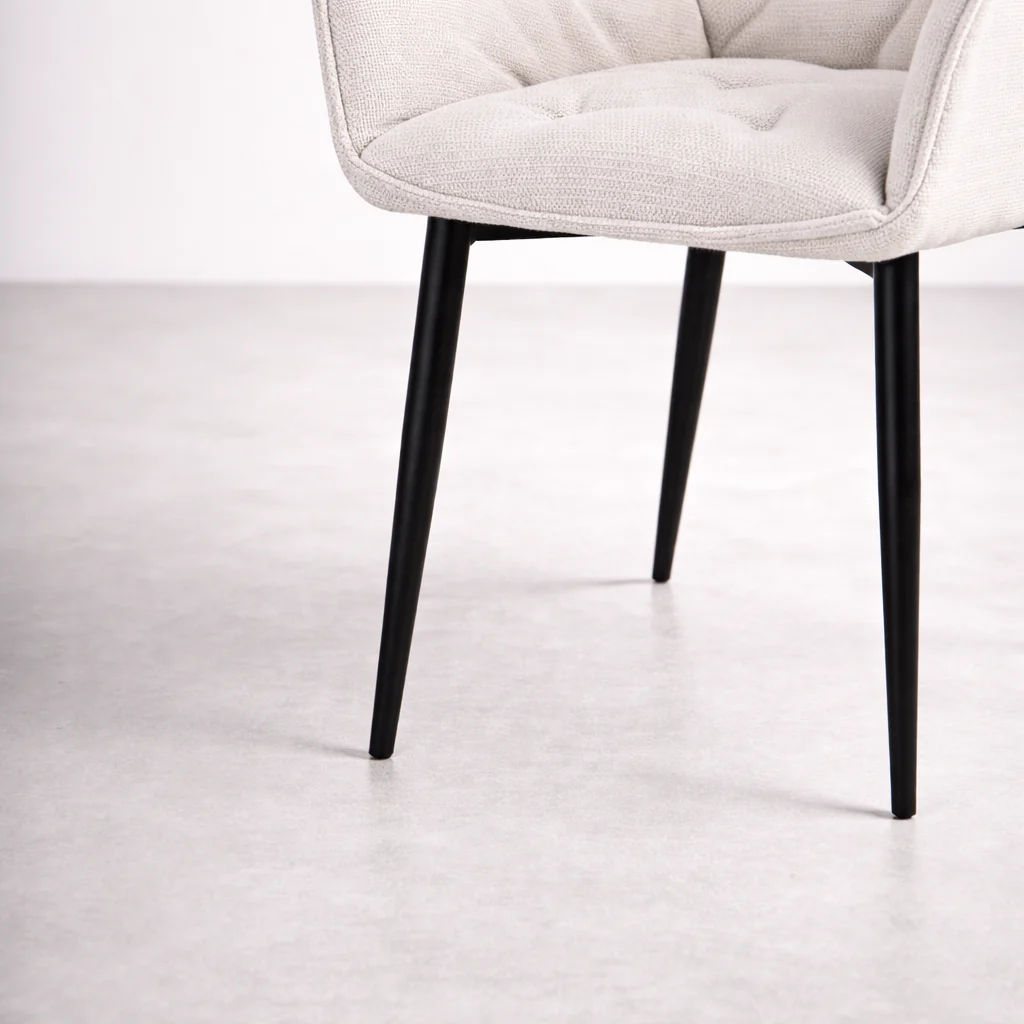 Alba Fabric Dining Chair - Cream - Image 5