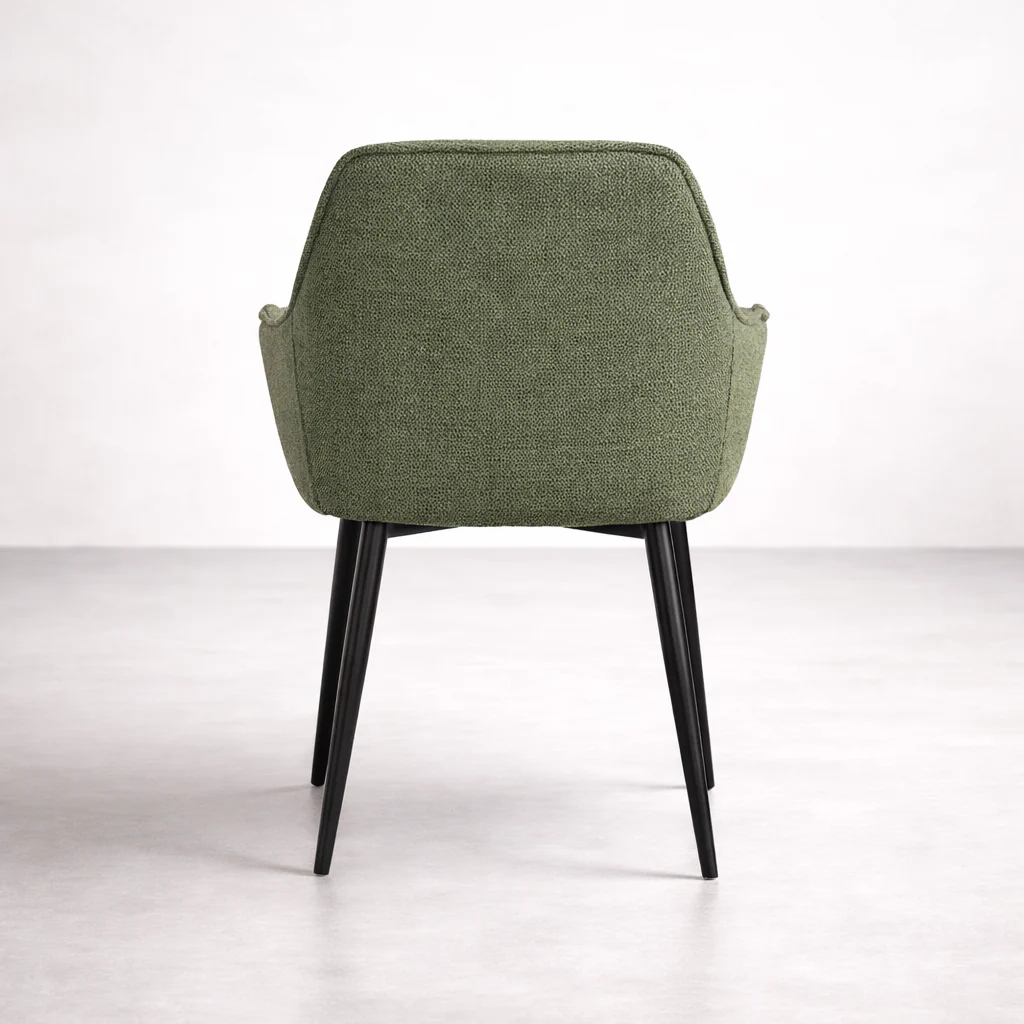 Alba Fabric Dining Chair - Green - Image 4