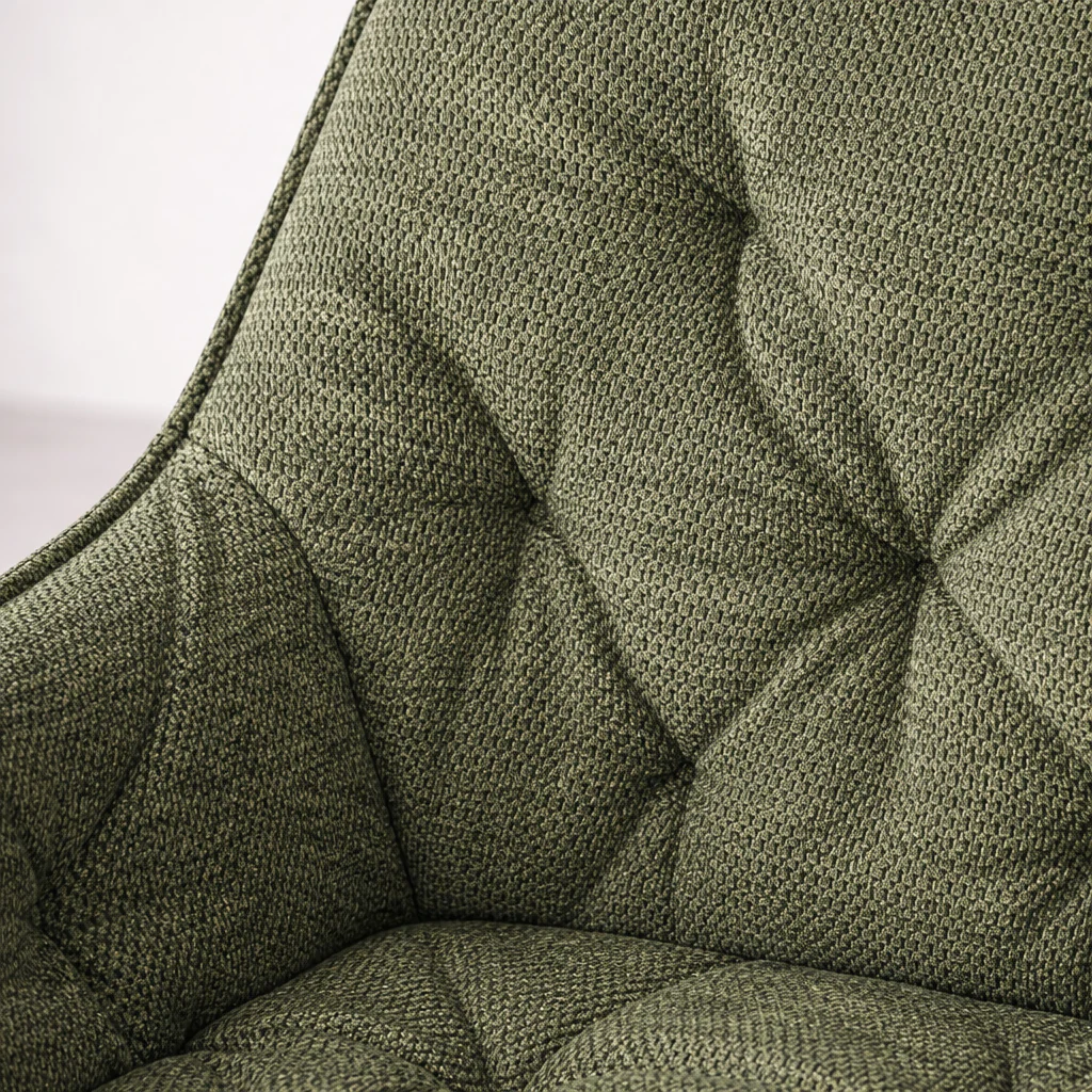 Alba Fabric Dining Chair - Green - Image 5
