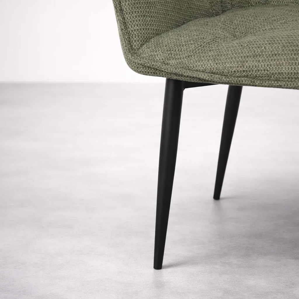 Alba Fabric Dining Chair - Green - Image 6