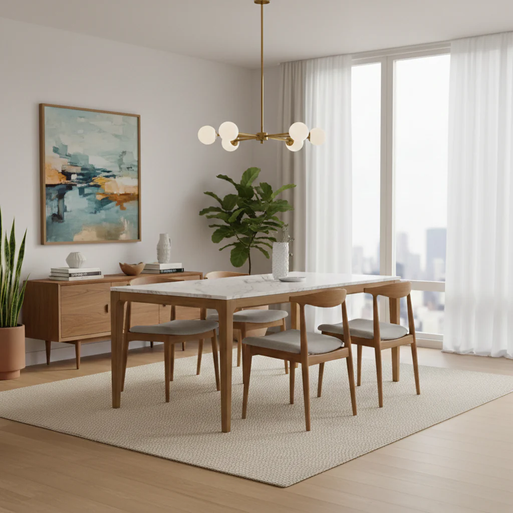Audrey 78.7" Faux Marble Dining Table - White - Image 5