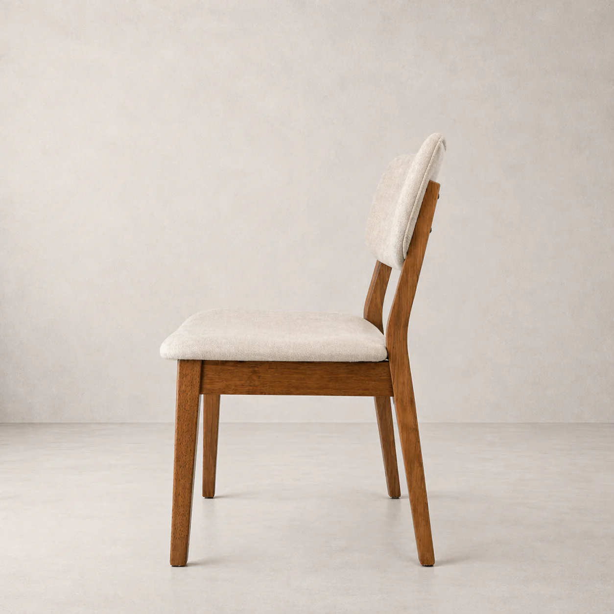 Clara Solid Wood Dining Chair - Smoked Oak and Soft Sand Beige - Image 3