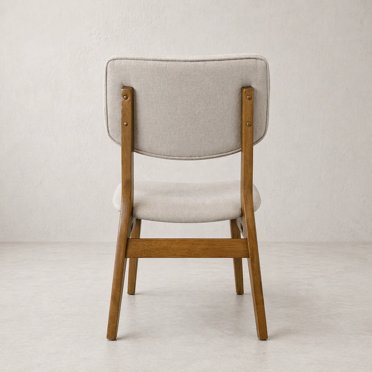 Clara Solid Wood Dining Chair - Smoked Oak and Soft Sand Beige - Image 4