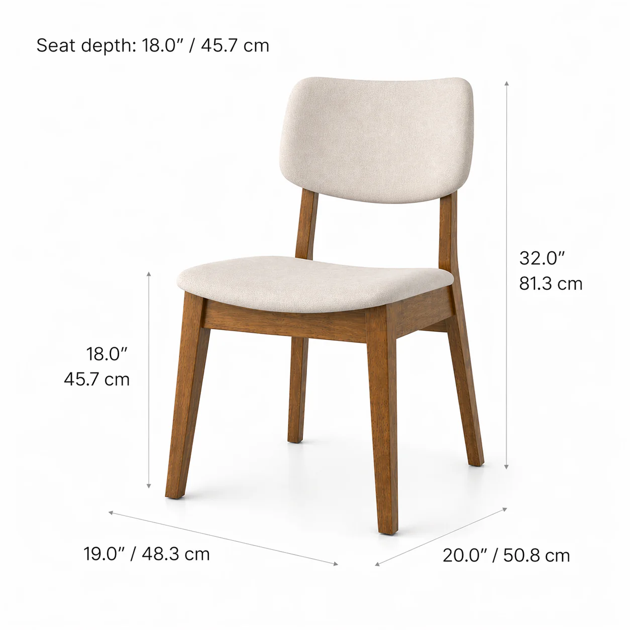 Clara Solid Wood Dining Chair - Smoked Oak and Soft Sand Beige - Image 7