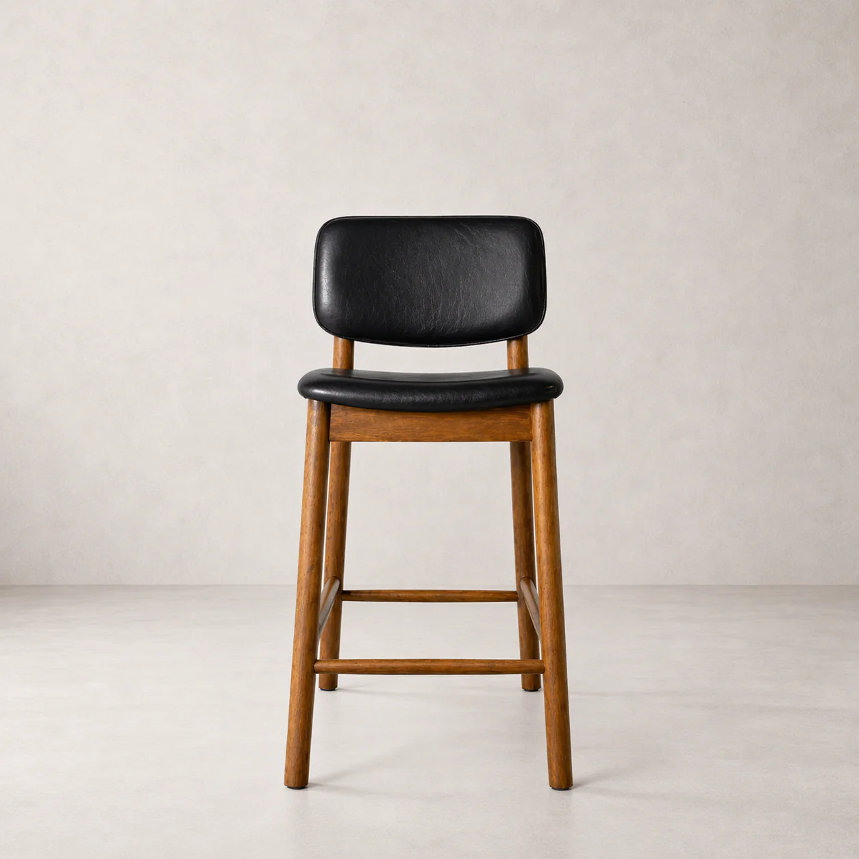 Ivy Solid Wood Counter Stool - Smoked Oak and Black - Image 3