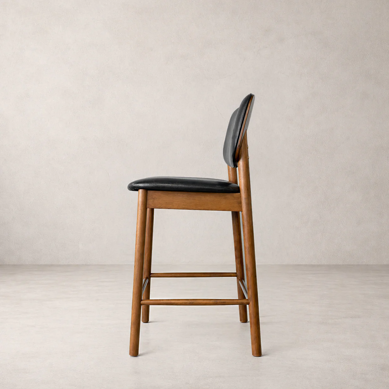 Ivy Solid Wood Counter Stool - Smoked Oak and Black - Image 4