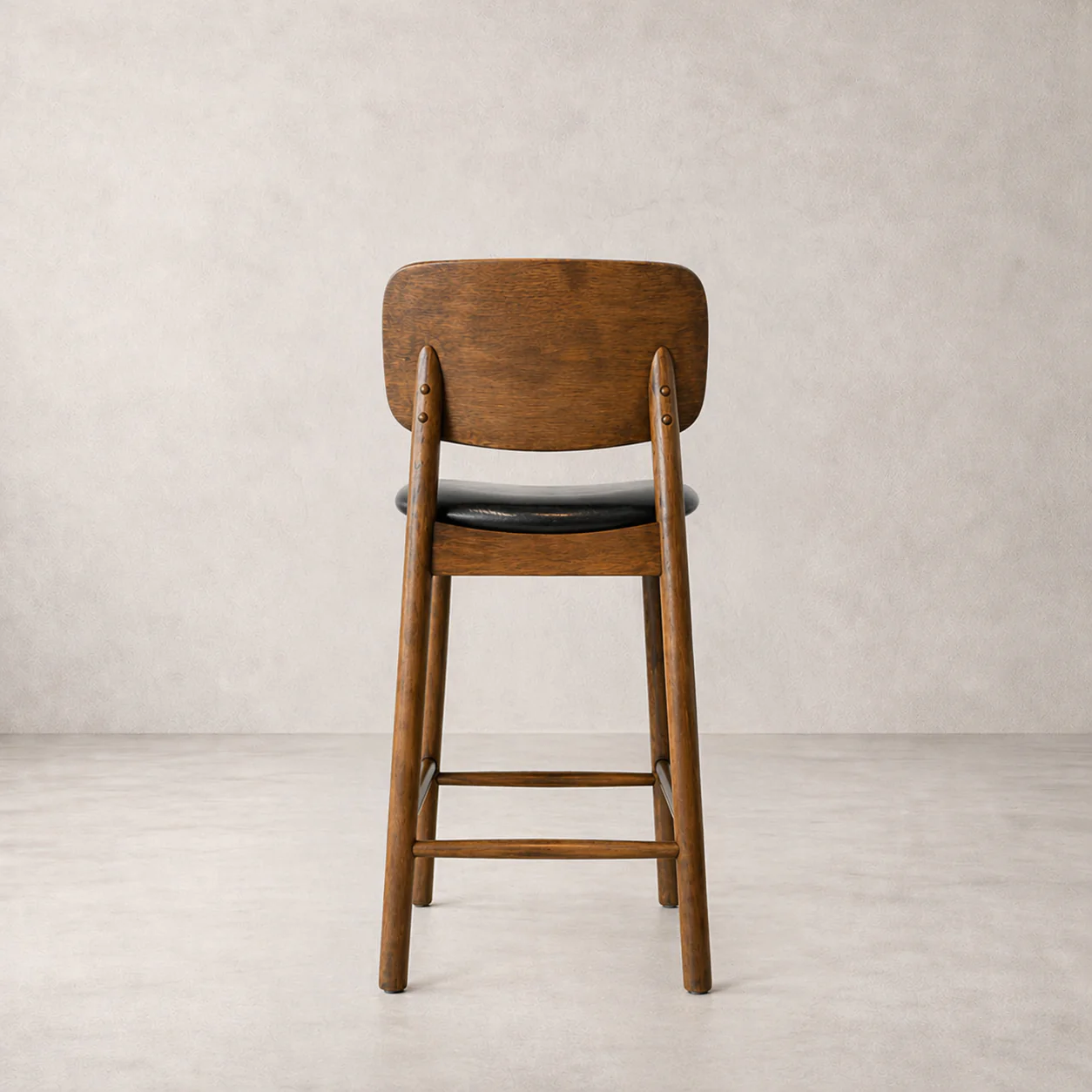 Ivy Solid Wood Counter Stool - Smoked Oak and Black - Image 5