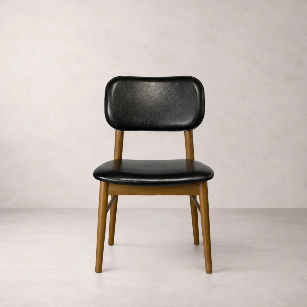 Ivy Solid Wood Dining Chair - Smoked Oak and Black - Image 2