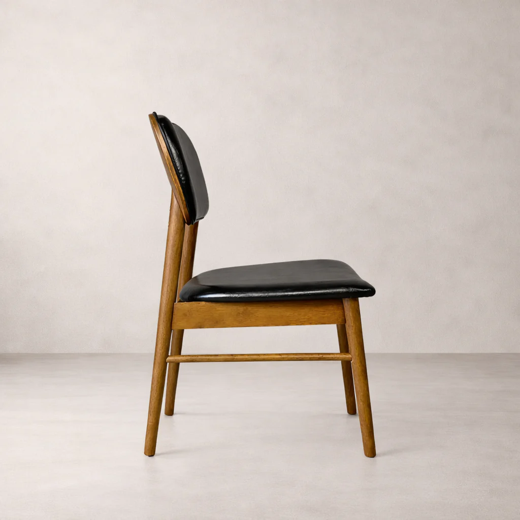 Ivy Solid Wood Dining Chair - Smoked Oak and Black - Image 3