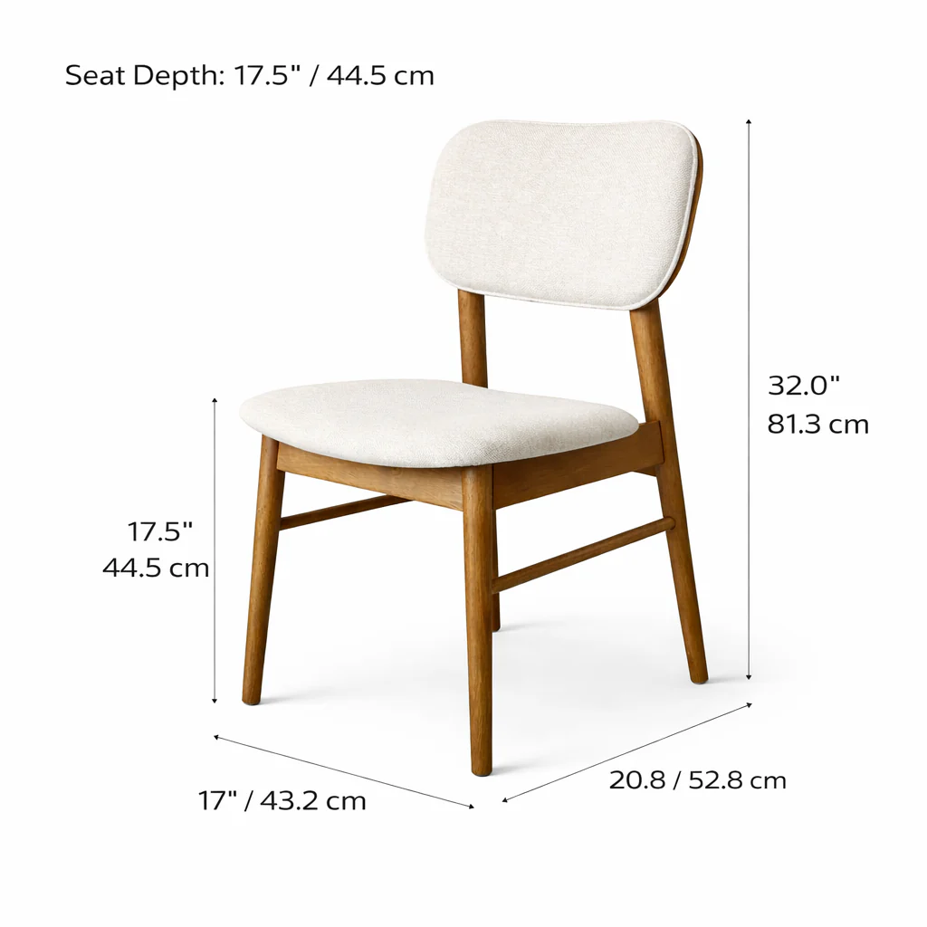 Ivy Solid Wood Dining Chair - Smoked Oak and Heathered Ivory - Image 7