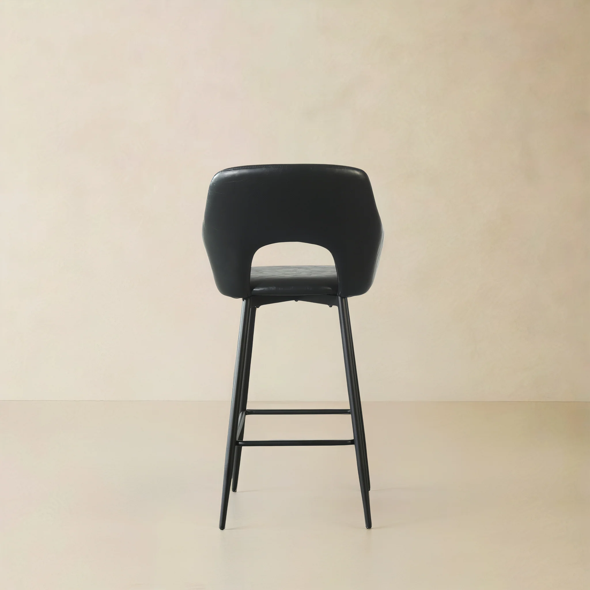 Kingston Leather Counter Stool - Black - Image 4