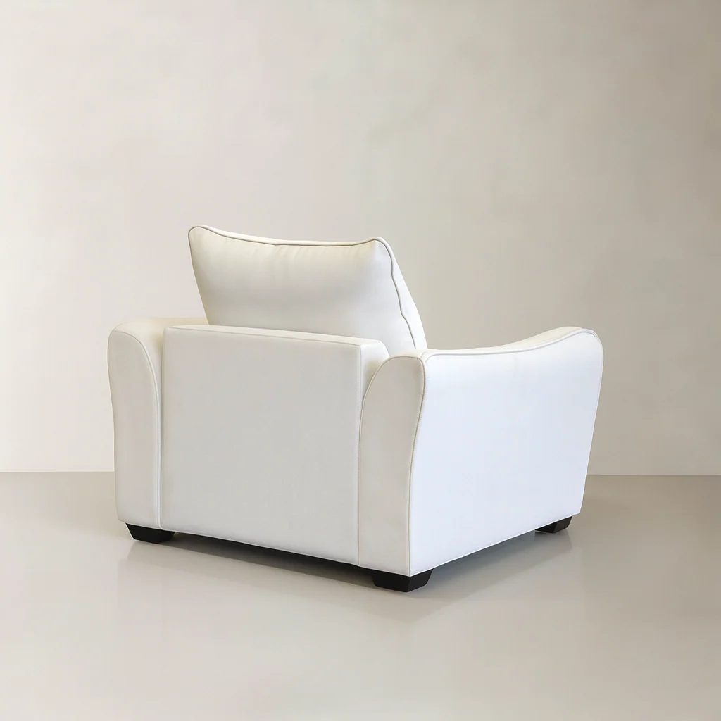 Milan Fabric Lounge Chair - Cream - Final Sale - Image 5