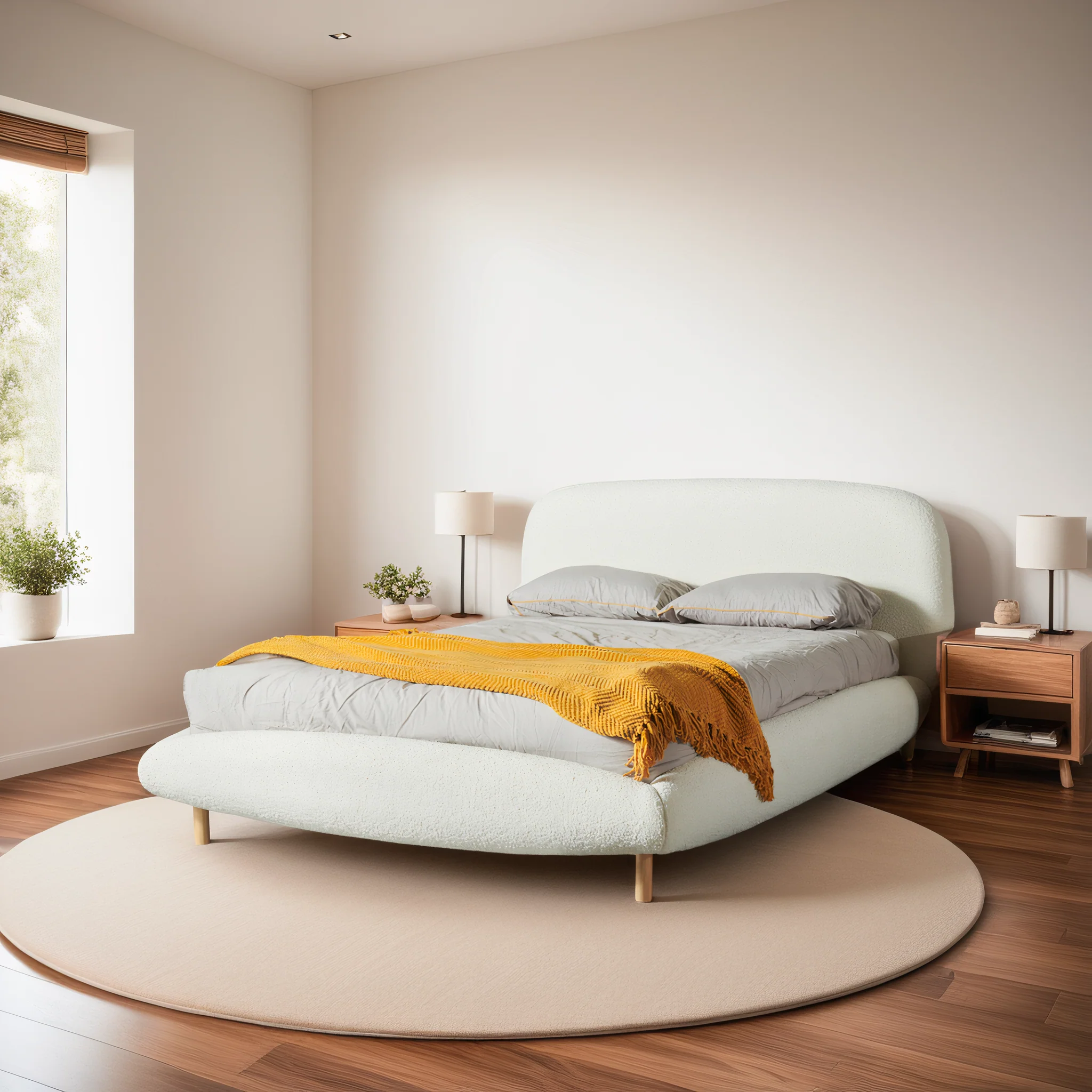 Nice King Upholstered Bed - Cloud White Bouclé - Image 6