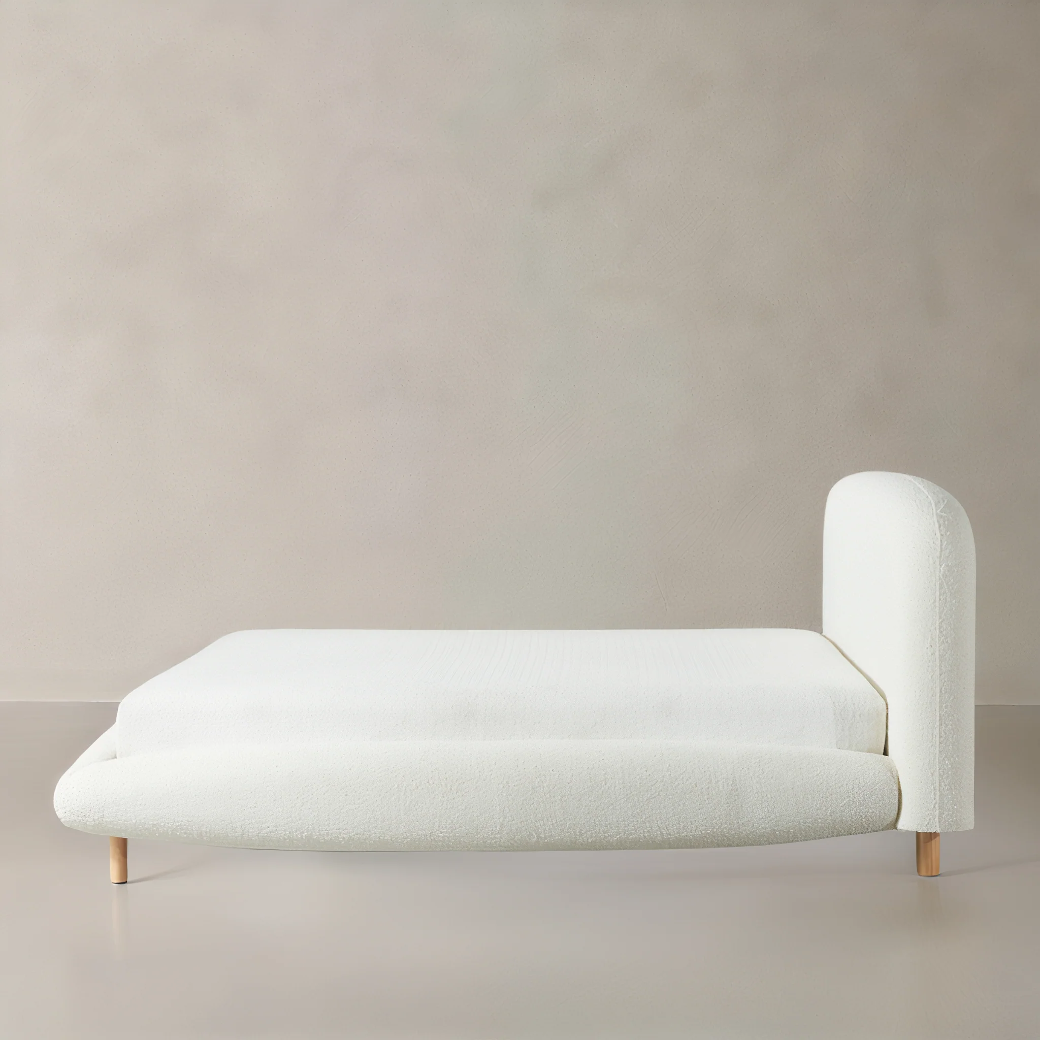 Nice Queen Upholstered Bed - Cloud White Bouclé - Image 3