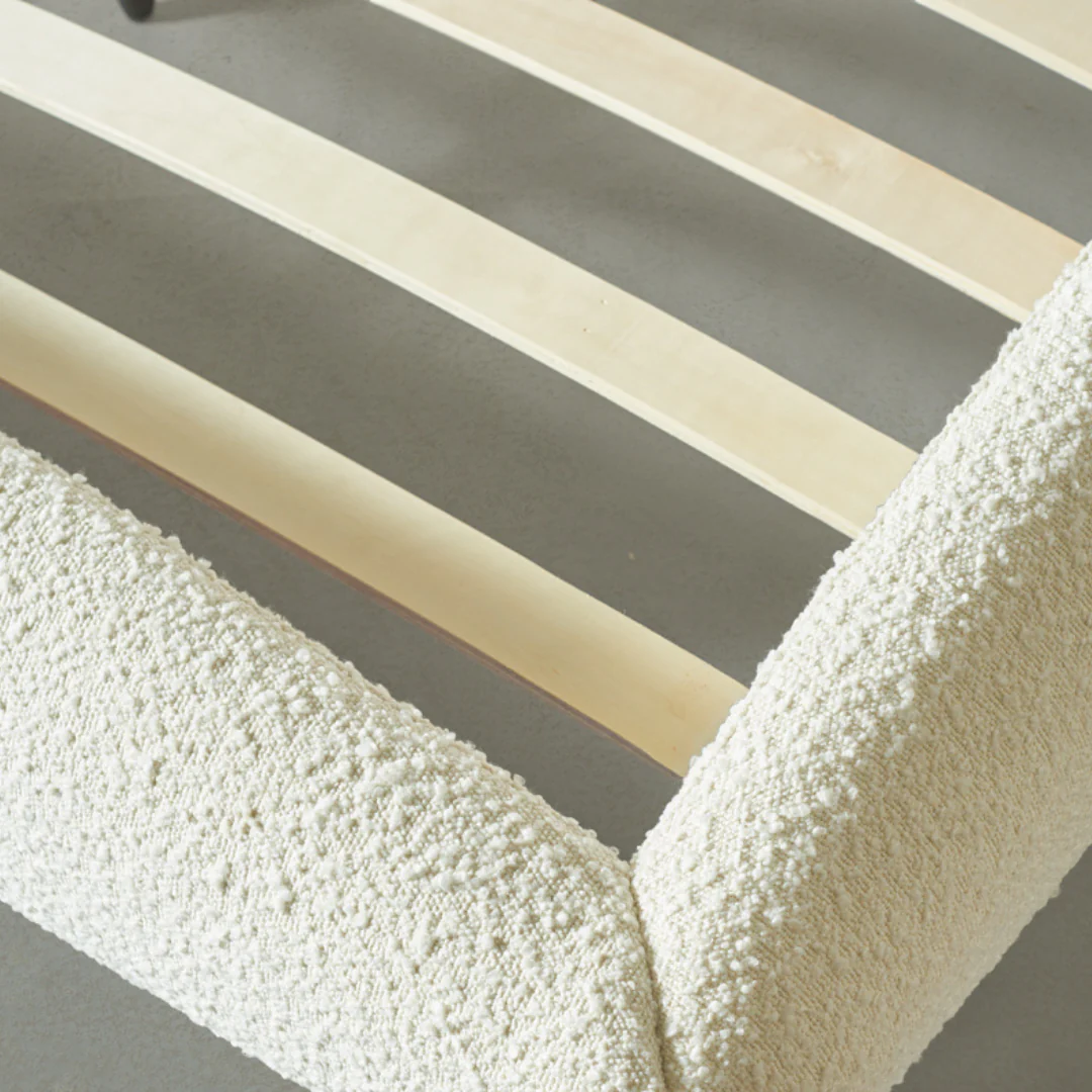 Nice Queen Upholstered Bed - Cloud White Bouclé - Image 4