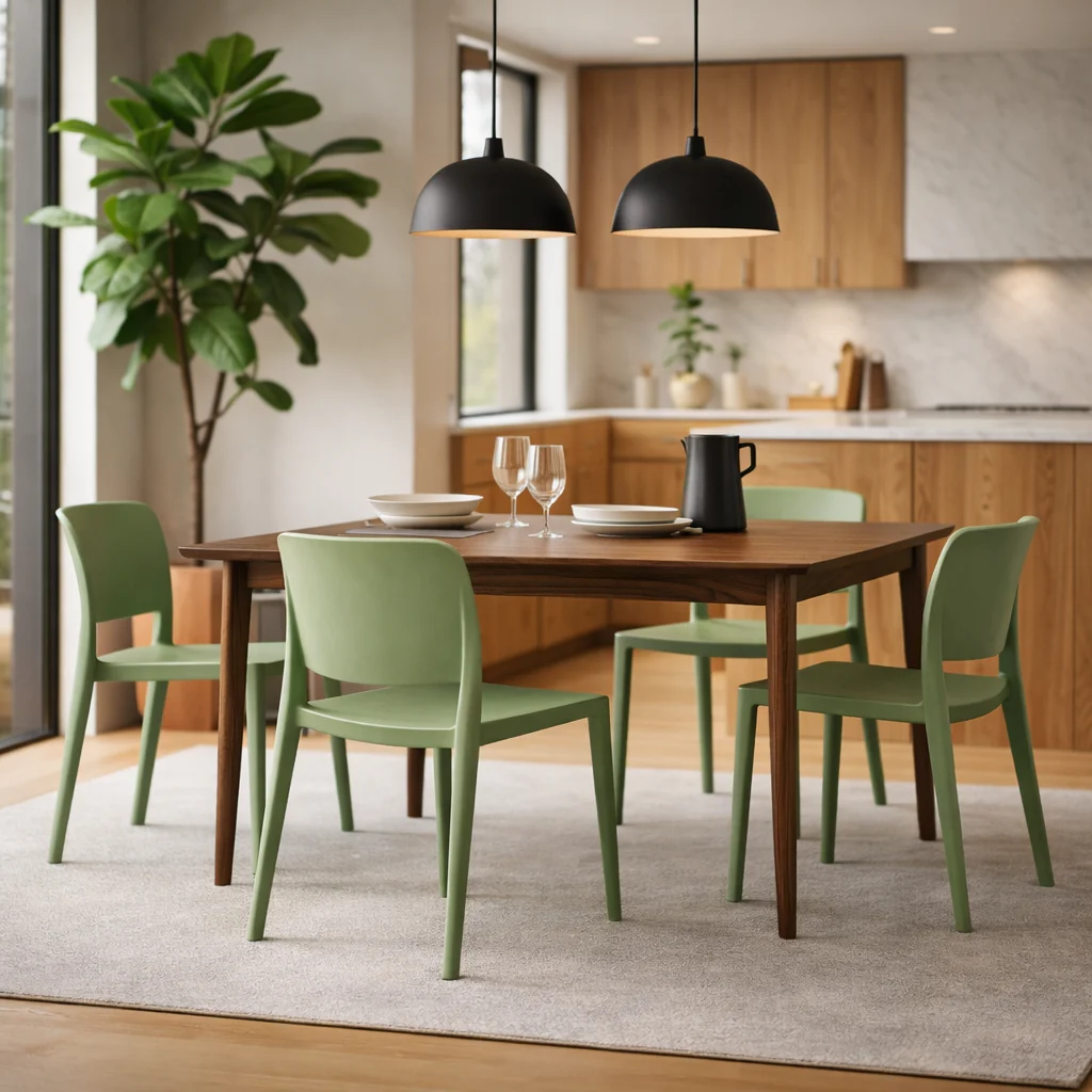 Pamela Stackable Dining Chair - Green - Image 2