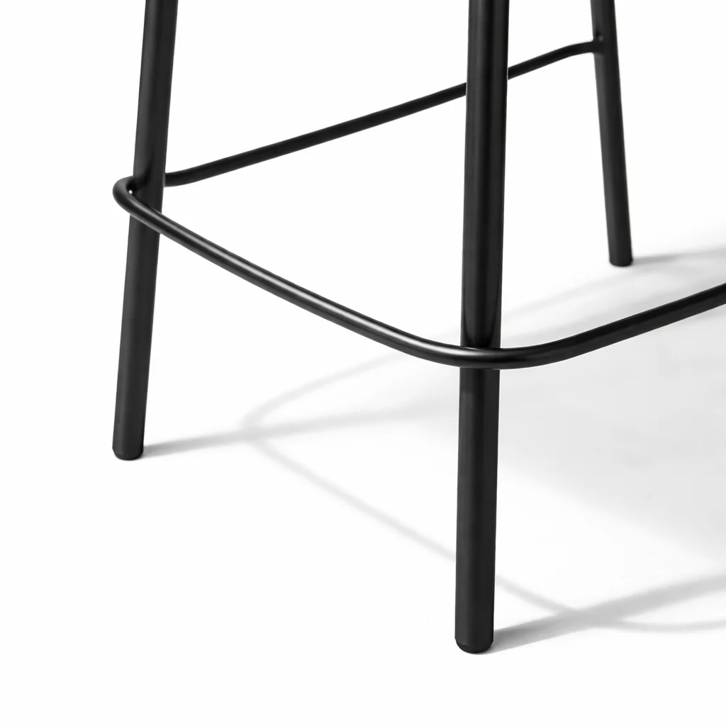 Petra Leather Counter Stool - Black - Image 6