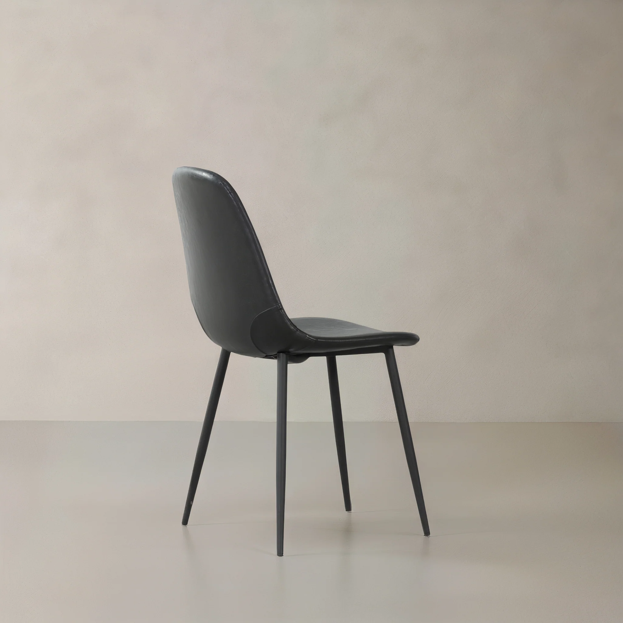 Roma Leather Chair - Black - Image 4
