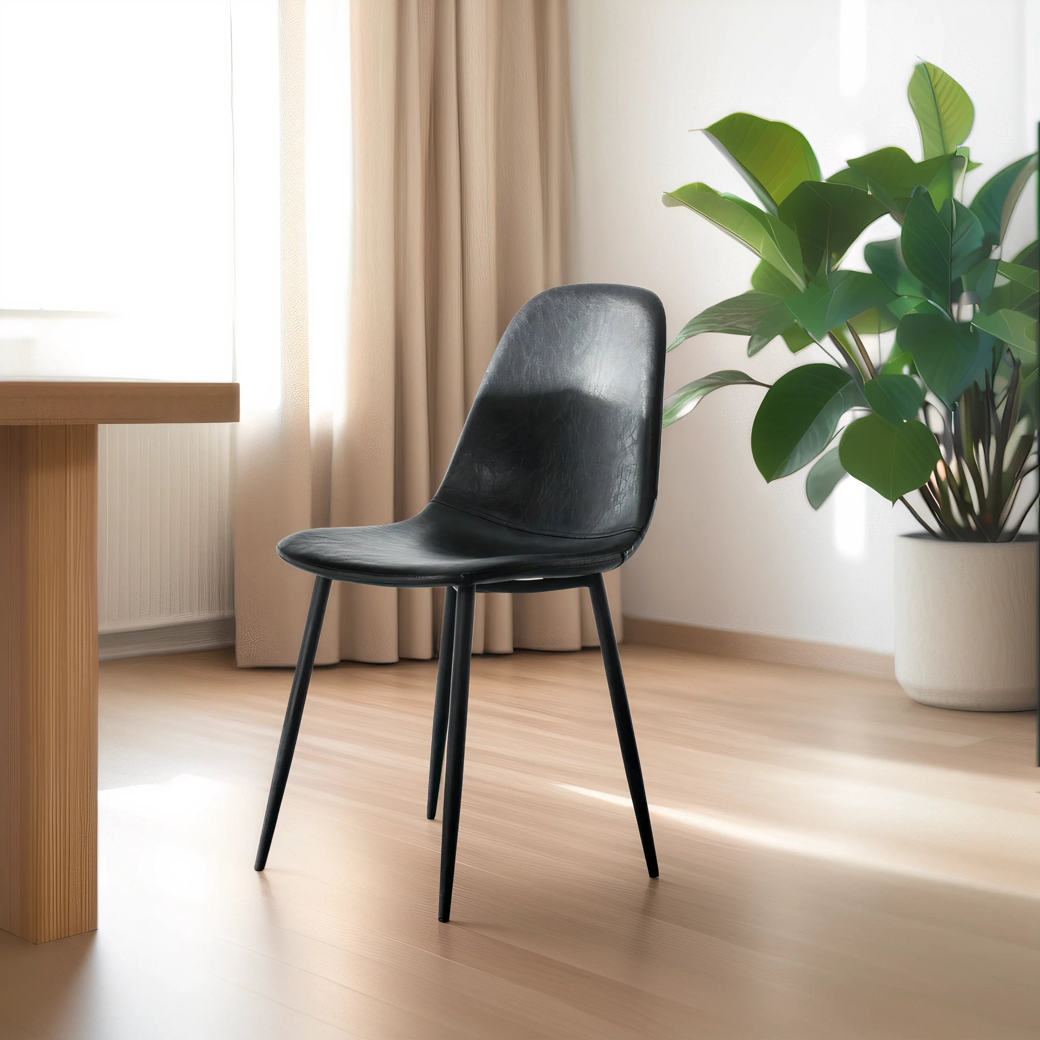 Roma Leather Chair - Black - Image 6