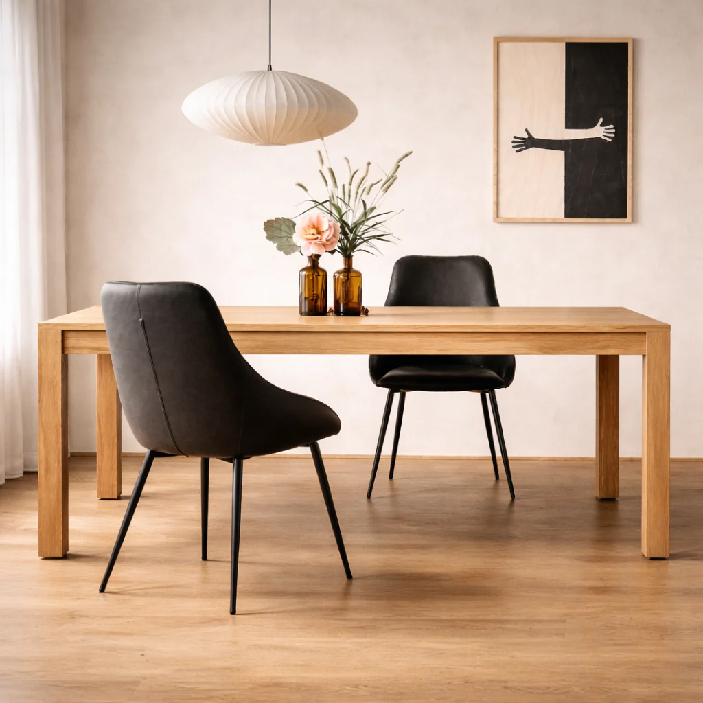 Sahara Leather Dining Chair - Black - Image 2