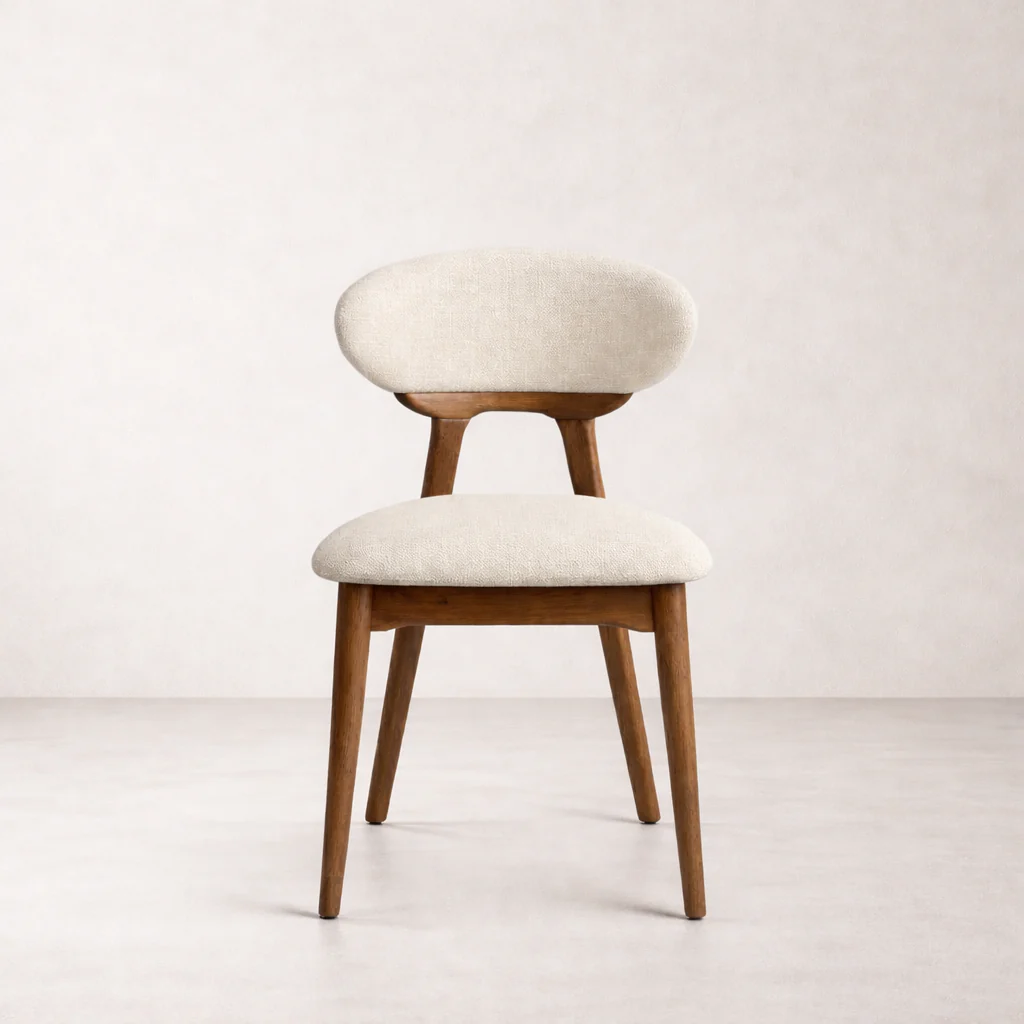 Samantha Solid Wood Dining Chair - Smoked Oak and Heathered Ivory - Image 3