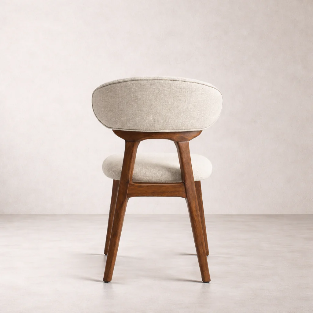 Samantha Solid Wood Dining Chair - Smoked Oak and Heathered Ivory - Image 5