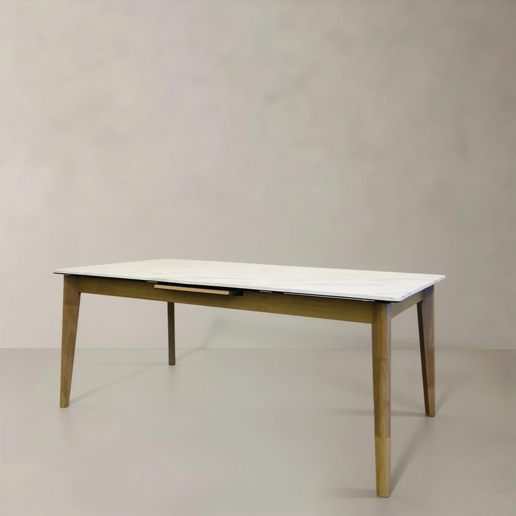 Versailles 71" - 87" Extendable Faux Marble Dining Table - White - Image 4